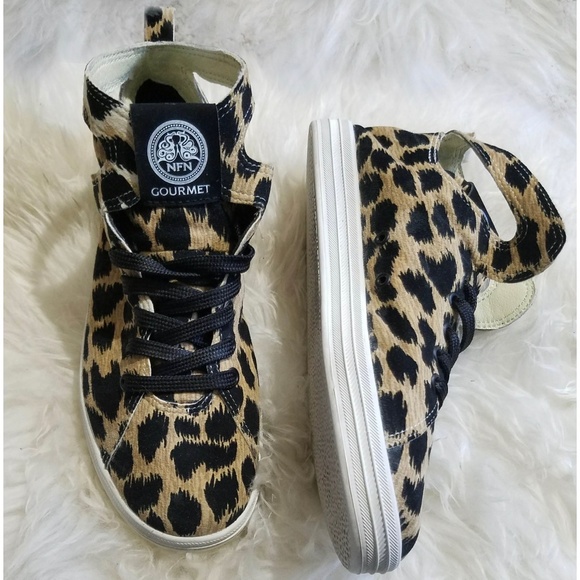 gourmet leopard print trainers